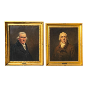1930’s Pair of English Oil on Canvas Portraits by M. Moussa Ayoub