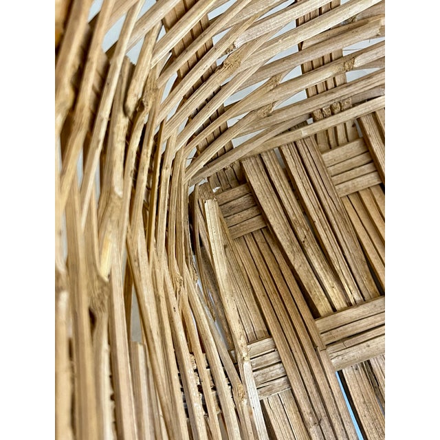 Large Vintage French Country Split Bamboo Storage Basket 32” Width For Sale - Image 15 of 18