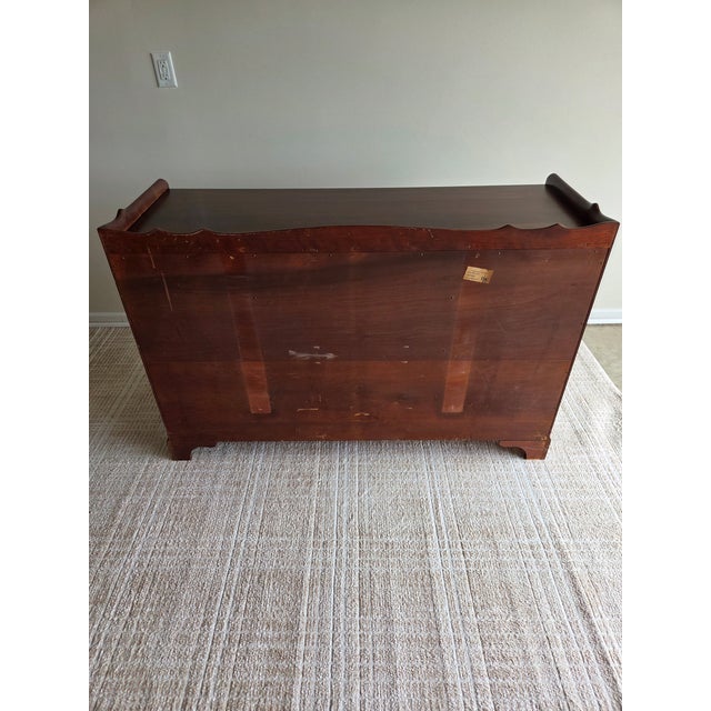 Brown Solid Cherry Double Dresser With Gallery, Mid-20th Century For Sale - Image 8 of 9