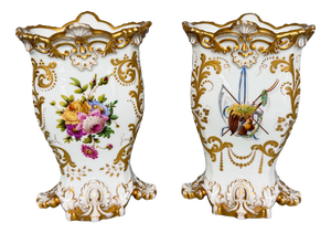 Porcelain Rococo Spill Vases from Jacob Petit, 1840, Set of 2