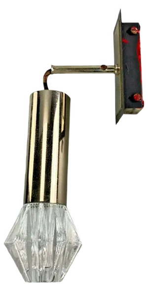 Chrome and Glass Wall Light, 1970s