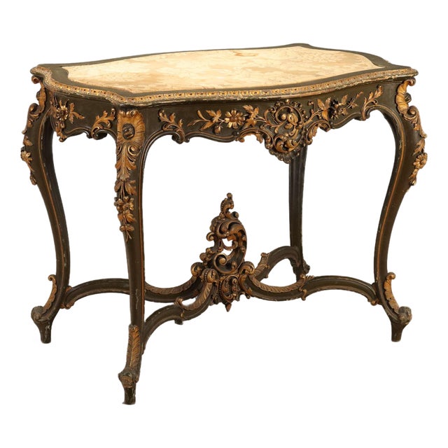 Italian Baroque Carved Wood Table For Sale