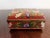 Lovely Chinese Cloisonné enamel hinged copper box with ball feet hand decorated with green, blue and and pink floral...