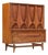 Broyhill Brasilia Mid Century Walnut and Brass Gentleman Chest Dresser For Sale