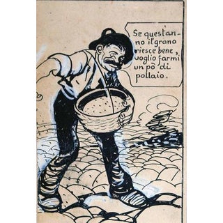 Gabriele Galantara, Semina, Seeding, 1907, Ink For Sale