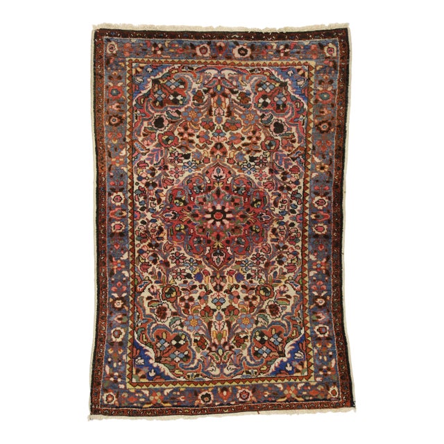 Vintage Persian Hamadan Accent Rug, 03’04 X 04’10 For Sale