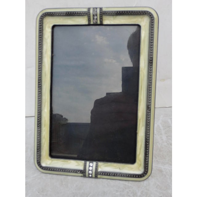 Art Deco Rhinestone and Enamel Photo Frame For Sale - Image 3 of 4