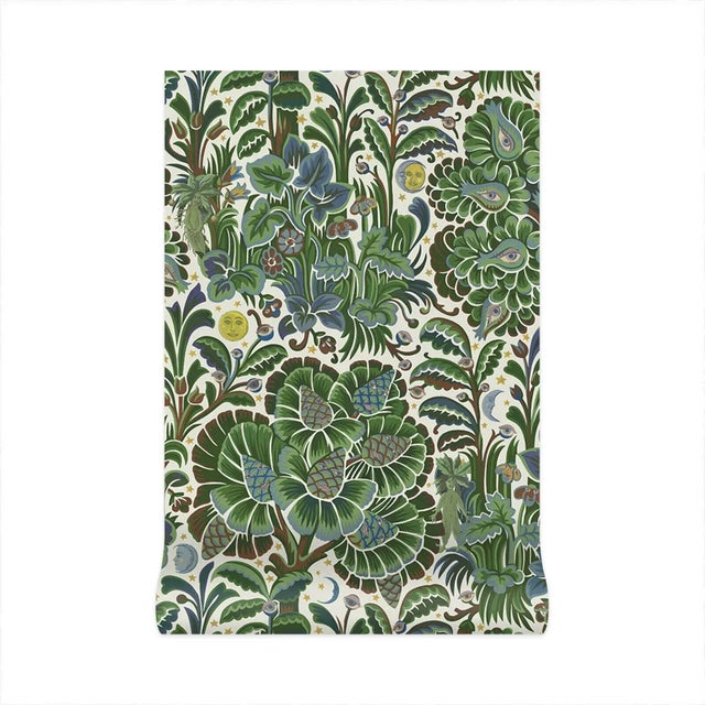 Green House Of Hackney Moon Garden Wallpaper - Verde For Sale - Image 8 of 8