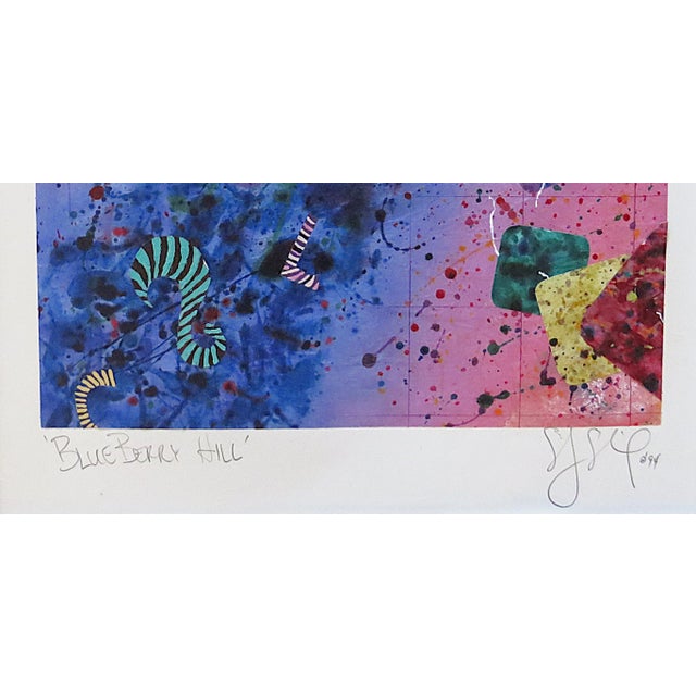 Late 20th Century Pair of Abstract Watercolor Paintings Post Signed For Sale - Image 5 of 7