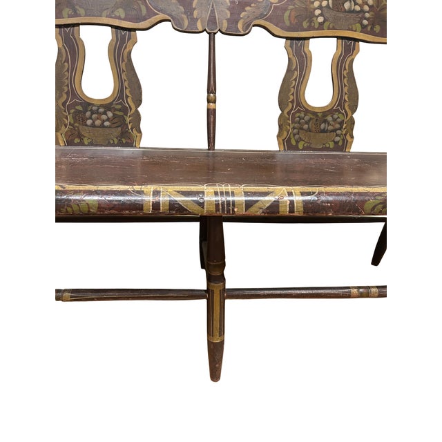 Early 19th Century 1830's Decorated Bench For Sale - Image 5 of 6