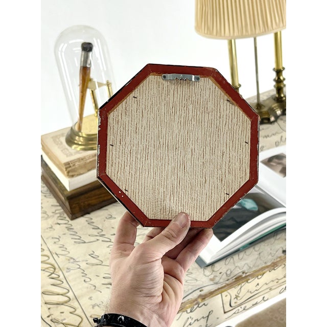 Mini Vintage Hexagonal Italian Molding Mirror For Sale - Image 9 of 10
