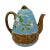 George Jones Majolica 'Apple Blossom' Teapot Basketweave on Turquoise, Ca. 1873 For Sale - Image 6 of 13