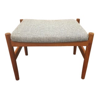 Mid-Century Spottrup Danish Modern Teak and Upholstered Stool For Sale