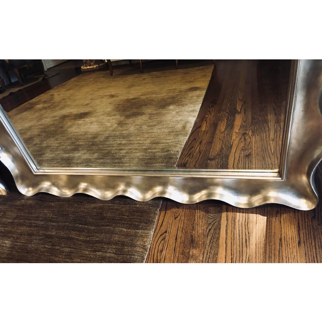 2000 - 2009 Large Ethan Allen Silver Wavy Frame Mirror, Unmarked For Sale - Image 5 of 9