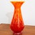Beautiful vintage round and tall heavy art glass vase Kenneth Marin in orange / amber. Signed example.