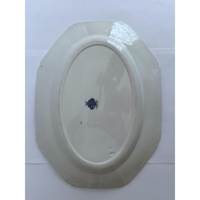 Antique White Antique Medium Woods Ware Ironstone Platter For Sale - Image 8 of 9