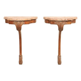 19th C. Elegant French Wall-Bracket Tables - A Pair For Sale