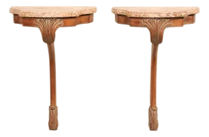 19th C. Elegant French Wall-Bracket Tables - A Pair