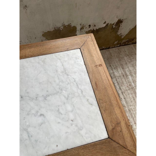 Antique Bistro Table in Walnut and Marble, 1890 For Sale - Image 18 of 18