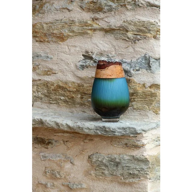 Blue Ocean Frida with Fine Cuts Stacking Vase by Pia Wüstenberg For Sale - Image 8 of 9