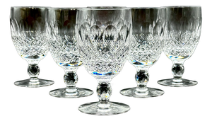 Waterford Crystal Colleen Short Stemmed Wine Glass Goblets, 1960s, Set of 6