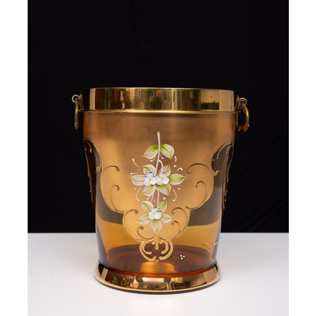 Murano Gold Decorated Glass Ice Bucket, Italy, 1950 For Sale - Image 13 of 14