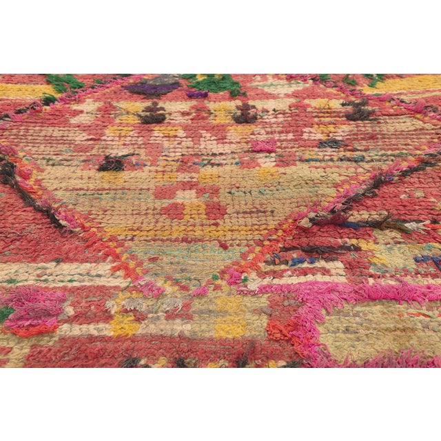 Vintage Boujad Boucherouite Moroccan Rug, 03'00 X 08'05 For Sale In Dallas - Image 6 of 10