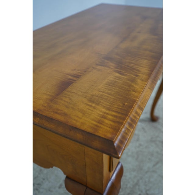 Wood Bench Made Tiger Maple 3 Drawer Lowboy Dressing Table For Sale - Image 7 of 12