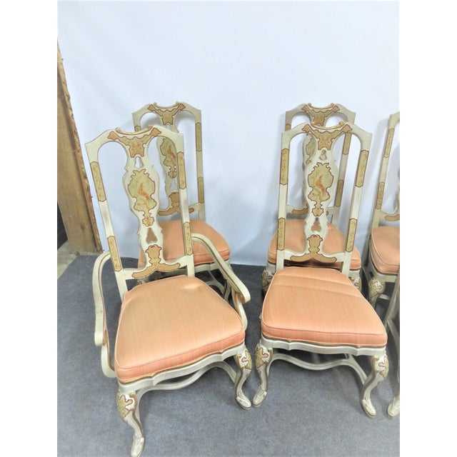Drexel Heritage Sketchbook Collection Asian Painted Dining Chairs Set