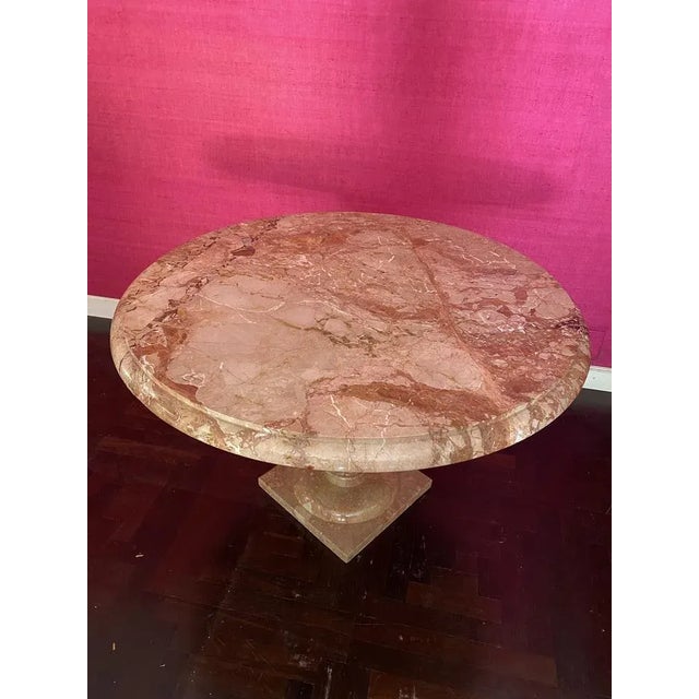 Portugal pink marble table. Wear of time. Good conditions.