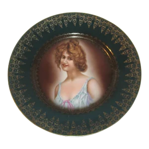 Antique Late 19th Century Royal Vienna Cabinet Portrait Plate Beehive Shield Back Stamp Signed E Vettori