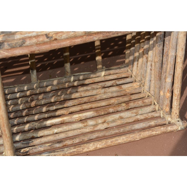 Vintage Rustic Twig Wood & Rawhide Arched Wall or Floor Shelf Shelving For Sale - Image 12 of 14