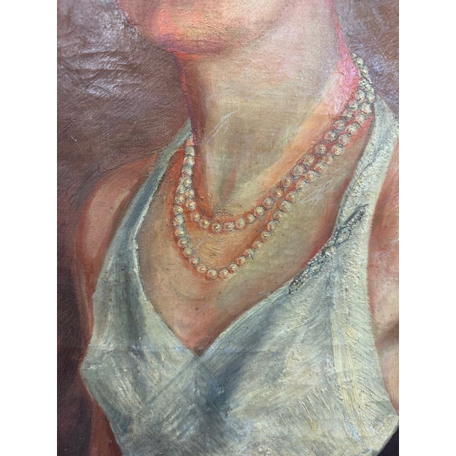 1930s 1938 European Society Portrait, Paris, Signed Baron Th. Meyendorff – Original Oil on Canvas For Sale - Image 5 of 7