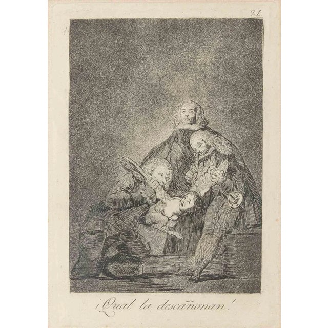 Francisco Goya, Qual la Descanonan!, Etching, 1855 For Sale - Image 3 of 3