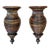 Vintage Boho Sculptural Pencil Rattan Wall Sconces With Ribbed Urn Form For Sale
