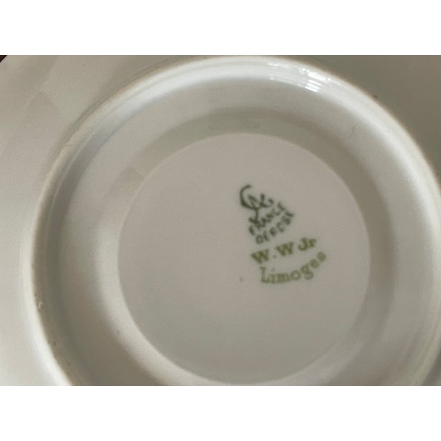 Ceramic Antque Porcelain Cake Stand With Demitasse Plates Limoges France For Sale - Image 7 of 9