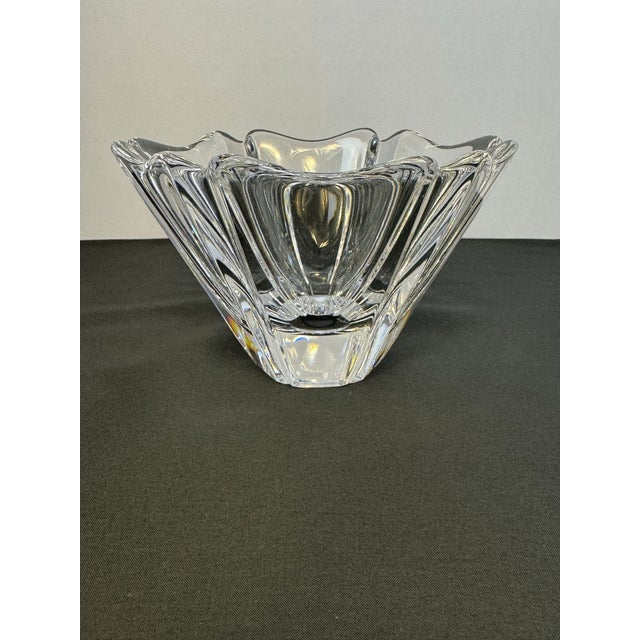 Modern Orrefors Orion Crystal Tulip Bowl 5.5” Lars Hellsten 1987 Swedish Art Glass Retired For Sale - Image 3 of 9