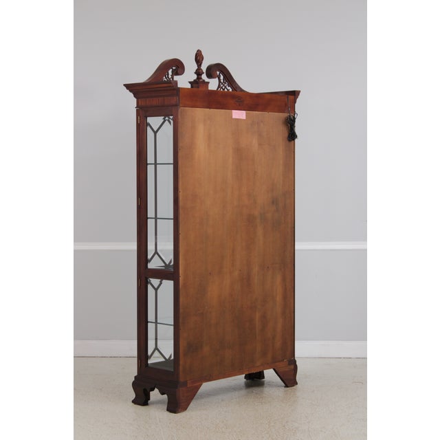 Henkel Harris Mahogany Chippendale Style Display Cabinet For Sale - Image 12 of 13