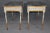 1930s Gorgeous Pair of Pietra Dura Marble Top Creme Painted Gilded Console Tables For Sale - Image 5 of 11