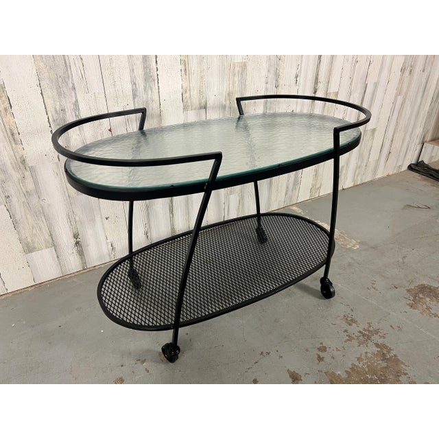 Mid-Century Modern Vintage Modern "Woodard" Bar Cart For Sale - Image 3 of 12