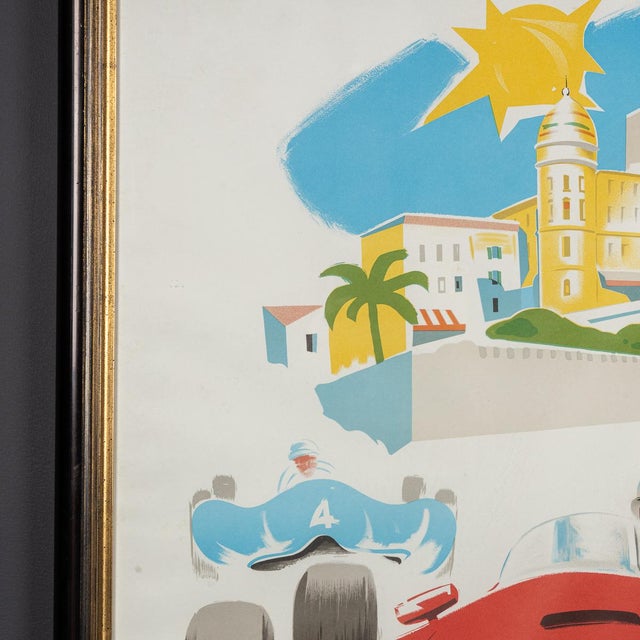 Vintage 20th Century Framed 1957 Monaco Grand Prix Poster by Jean Ramel, 1985 For Sale - Image 8 of 15