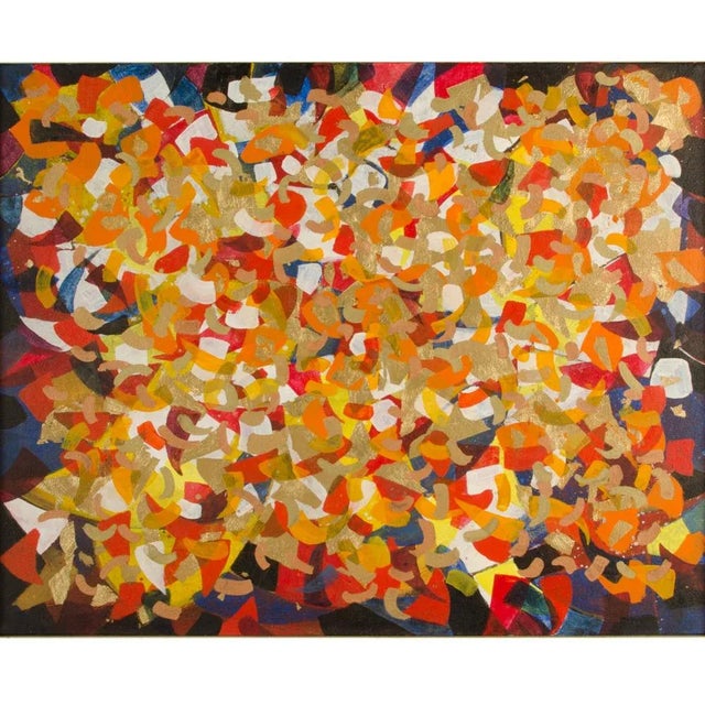 1980s 1980s "#9 Chinese Acrobats" Abstract Oil Painting by Hans Kline, Framed For Sale - Image 5 of 13