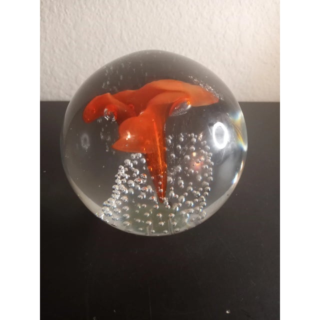 Contemporary Murano Style Bullicante Floral Paper Weight For Sale - Image 3 of 5