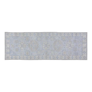 Turkish Oushak Hand Knotted Wool Rug, 3'x10' For Sale