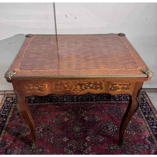 Late 19th Century Louis XV Style Marquetry Games Table For Sale - Image 3 of 10