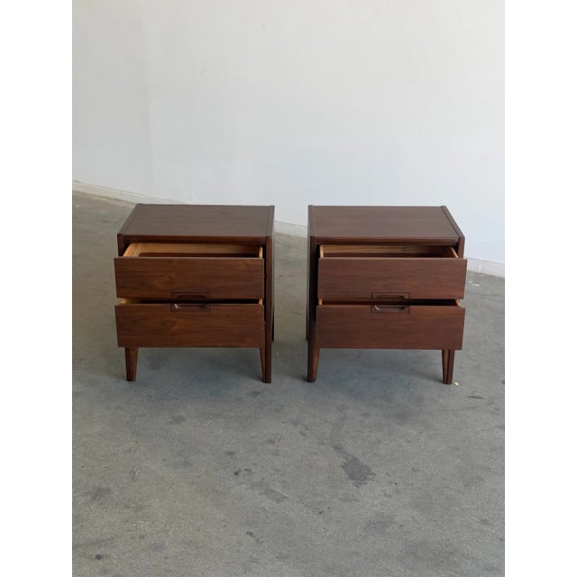 Mid-Century Modern 1960s Minimal Nightstands With Recessed Pull - Pair For Sale - Image 3 of 9
