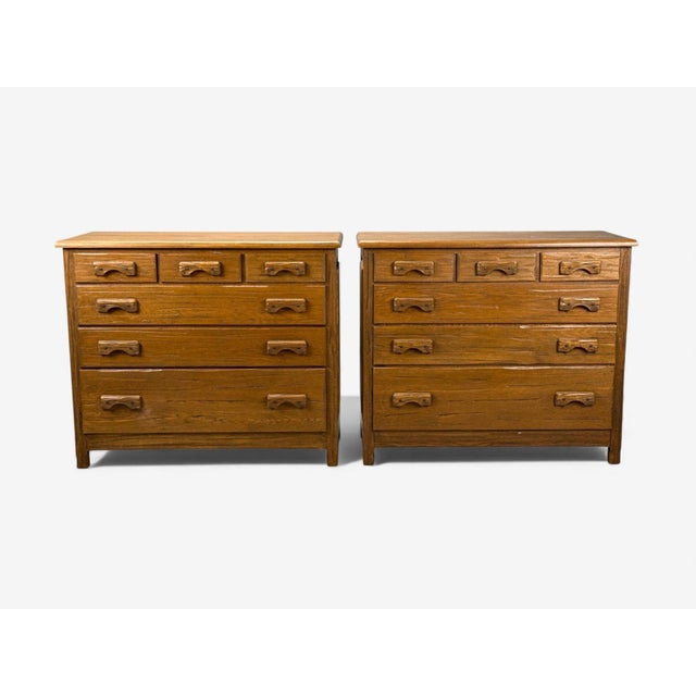 A. Brandt Ranch Oak, Oak, Chest of Drawers, Usa, 1950s, 2 Pieces For Sale - Image 4 of 12