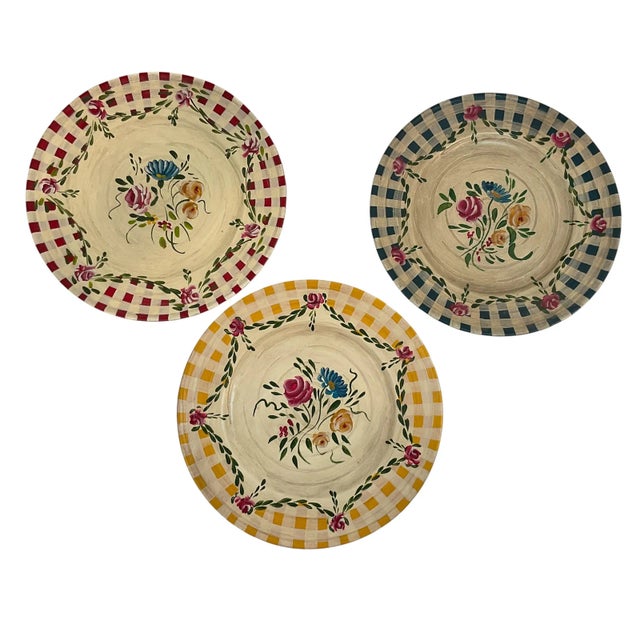 Late 20th Century French Country Decorative Plates Jane Keltner - Set of 3 For Sale - Image 9 of 12