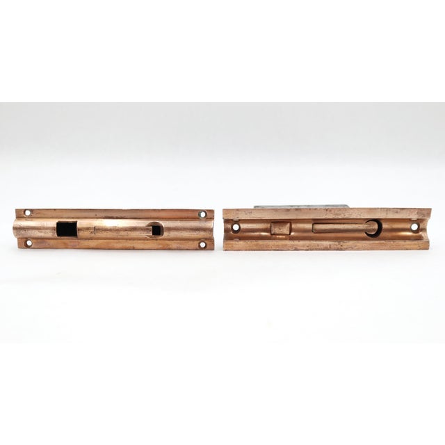 Mid 20th Century Antique Brass Pocket Double Door Set For Sale - Image 5 of 8