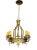 American 1920s Hammered Brass Chandelier With Original Gold Patina For Sale - Image 3 of 7
